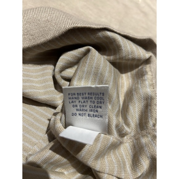 PETER MILLAR Crewneck Sweater Men's Large Tan 70 % Cashmere Golf Preppy - Picture 6 of 8